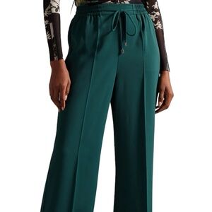 Calvin Klein Women’s creoe Green solid color Hide Rise wide-leg pants size XL